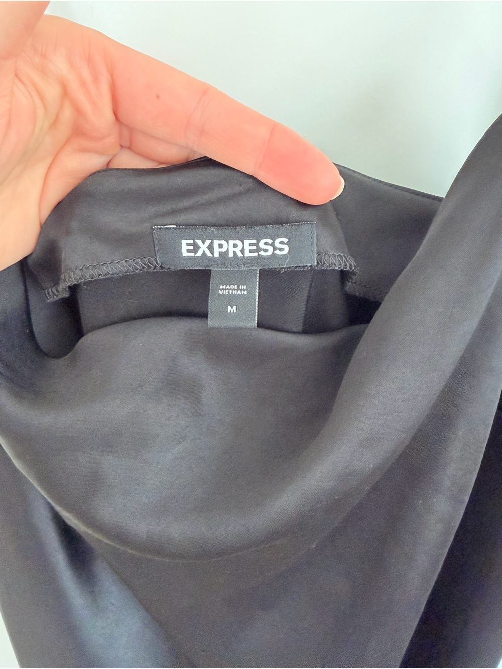 Express Women’s Black Cowl Neck Slip Dress M - Picture 4 of 6